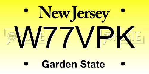 W77VPK New Jersey License Plate