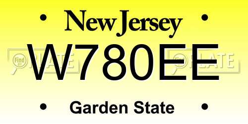 W780EE New Jersey License Plate
