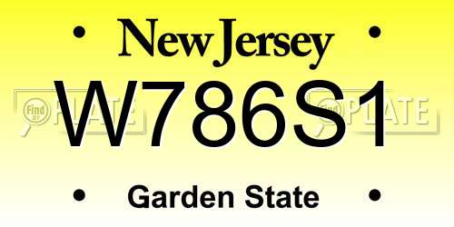 W786S1 New Jersey License Plate