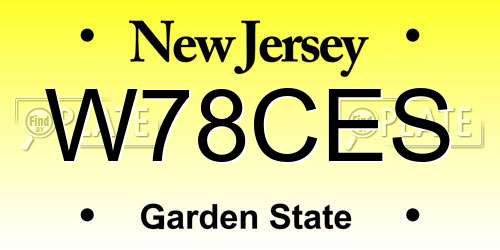 W78CES New Jersey License Plate