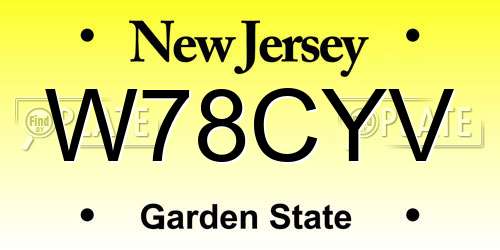 W78CYV New Jersey License Plate