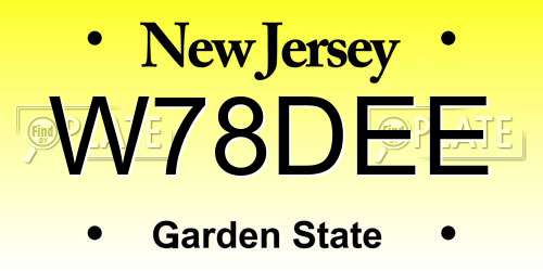 W78DEE New Jersey License Plate