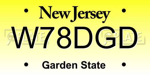 W78DGD New Jersey License Plate