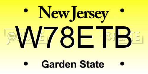 W78ETB New Jersey License Plate