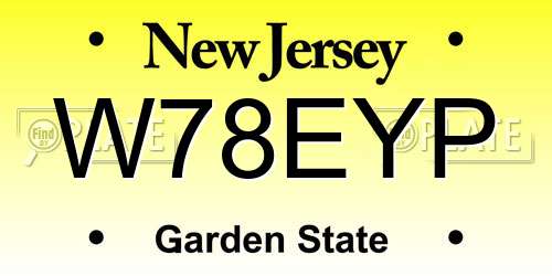 W78EYP New Jersey License Plate