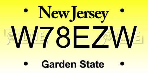 W78EZW New Jersey License Plate