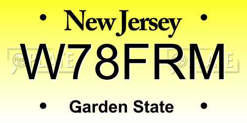 W78FRM New Jersey License Plate