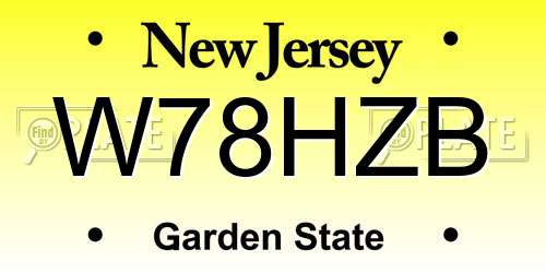 W78HZB New Jersey License Plate