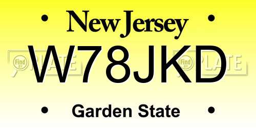 W78JKD New Jersey License Plate