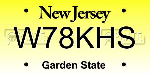 W78KHS New Jersey License Plate