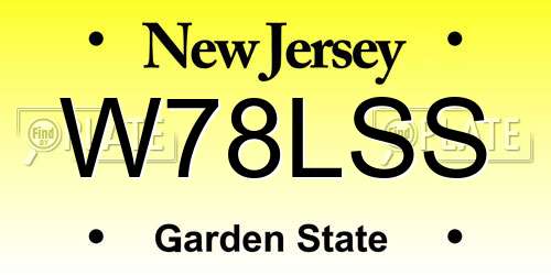 W78LSS New Jersey License Plate