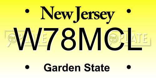 W78MCL New Jersey License Plate
