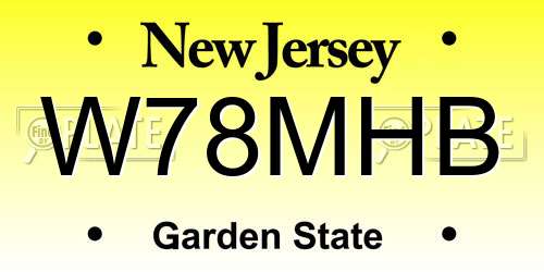 W78MHB New Jersey License Plate