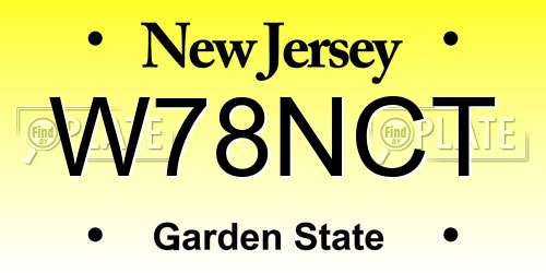 W78NCT New Jersey License Plate
