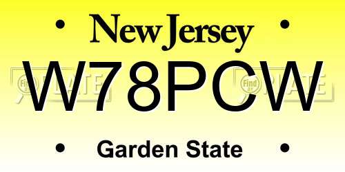 W78PCW New Jersey License Plate