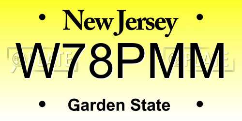 W78PMM New Jersey License Plate