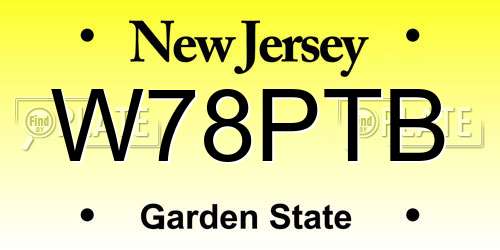 W78PTB New Jersey License Plate