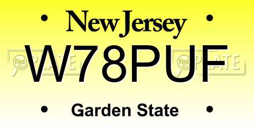 W78PUF New Jersey License Plate