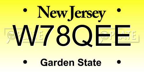 W78QEE New Jersey License Plate