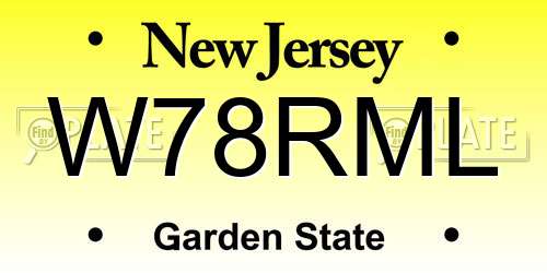 W78RML New Jersey License Plate