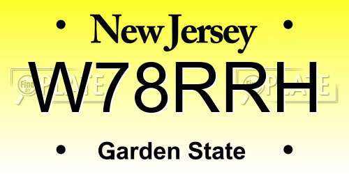 W78RRH New Jersey License Plate