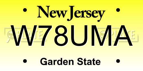 W78UMA New Jersey License Plate