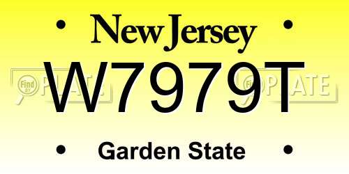 W7979T New Jersey License Plate