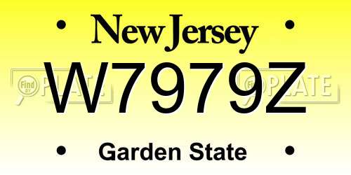 W7979Z New Jersey License Plate