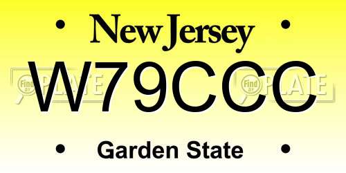 W79CCC New Jersey License Plate