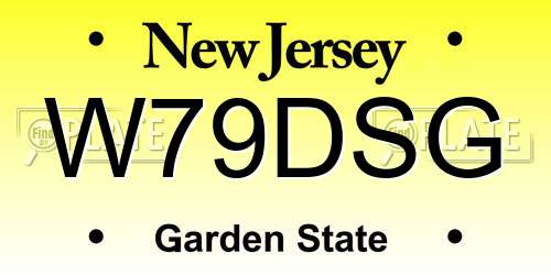 W79DSG New Jersey License Plate