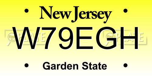 W79EGH New Jersey License Plate
