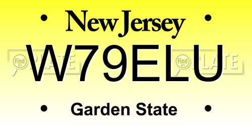 W79ELU New Jersey License Plate