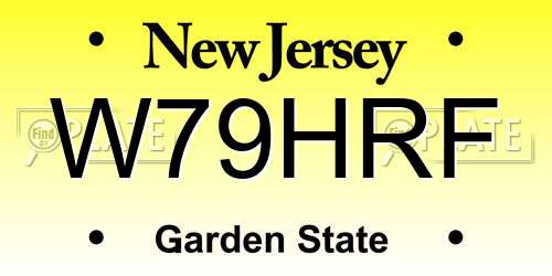 W79HRF New Jersey License Plate