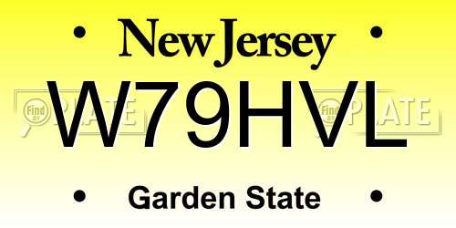W79HVL New Jersey License Plate