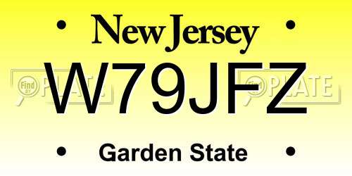 W79JFZ New Jersey License Plate