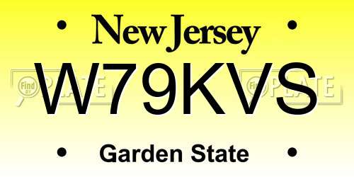 W79KVS New Jersey License Plate