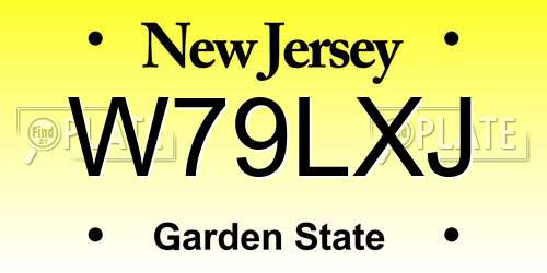 W79LXJ New Jersey License Plate