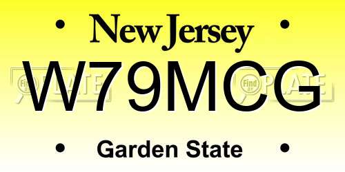 W79MCG New Jersey License Plate