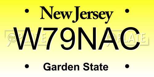 W79NAC New Jersey License Plate