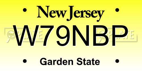 W79NBP New Jersey License Plate