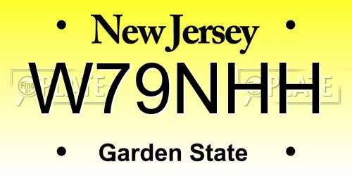 W79NHH New Jersey License Plate