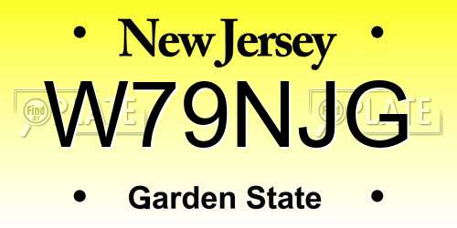 W79NJG New Jersey License Plate