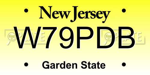 W79PDB New Jersey License Plate