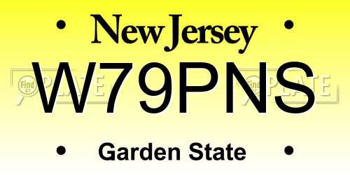 W79PNS New Jersey License Plate