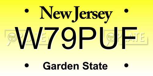 W79PUF New Jersey License Plate