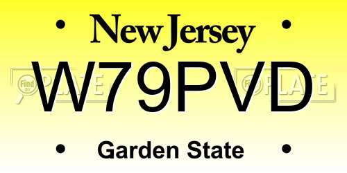 W79PVD New Jersey License Plate