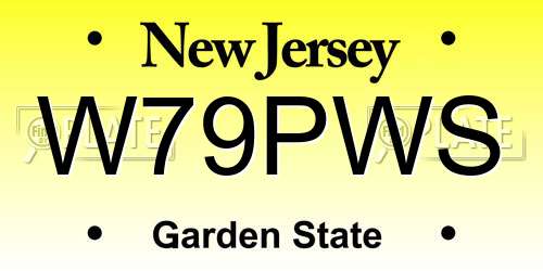 W79PWS New Jersey License Plate