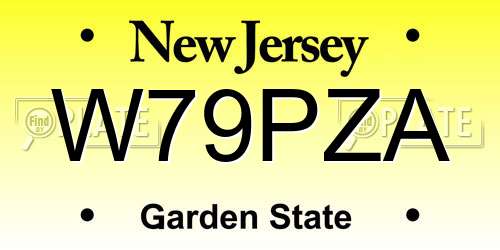 W79PZA New Jersey License Plate
