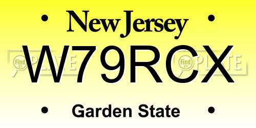 W79RCX New Jersey License Plate