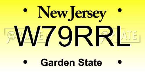 W79RRL New Jersey License Plate